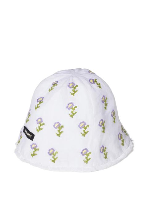 Miu Miu embroidered beanie cap - White - zdjęcie produktu nr 1