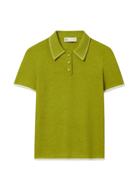 Tory Burch wool polo top - Green - zdjęcie produktu nr 1