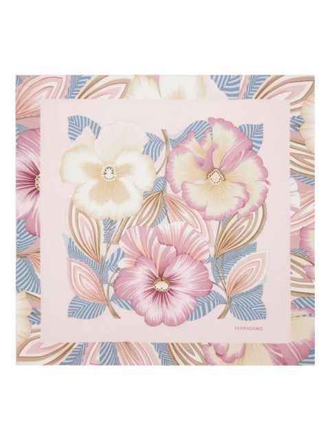 Ferragamo floral silk scarf - Pink - zdjęcie produktu nr 1