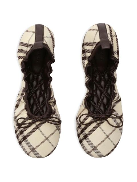 Burberry checked ballet flats - Neutrals