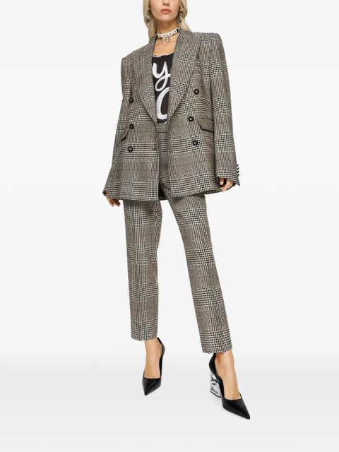Dolce & Gabbana low-rise glen plaid trousers - Black