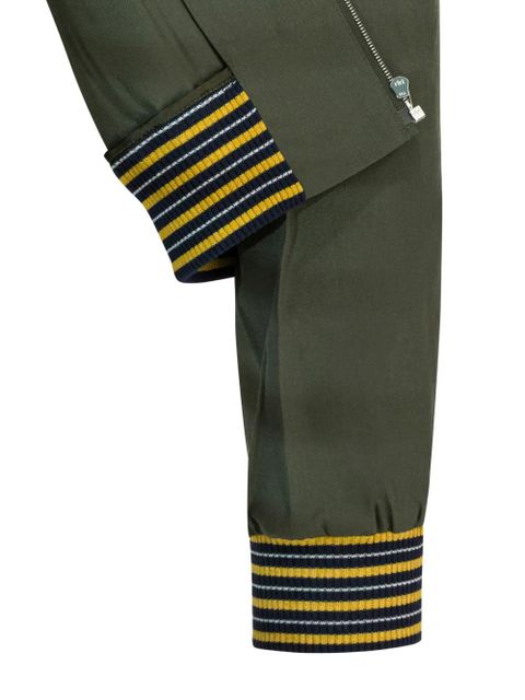 Prada striped collar coat - Green