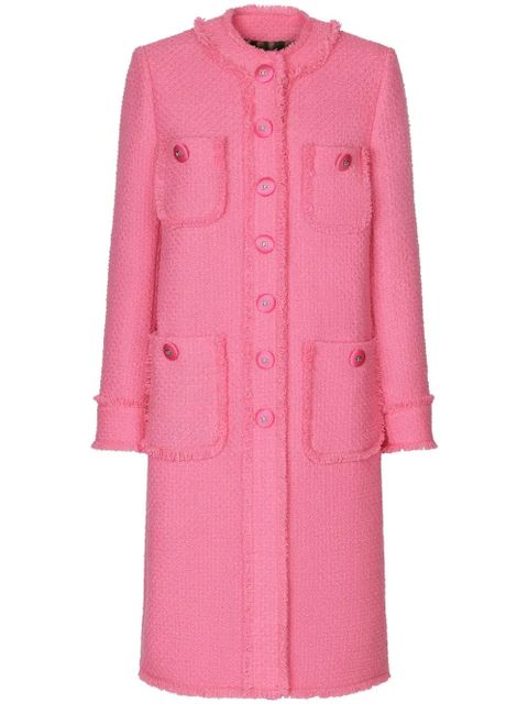 Dolce & Gabbana single-breasted tweed coat - Pink - zdjęcie produktu nr 1