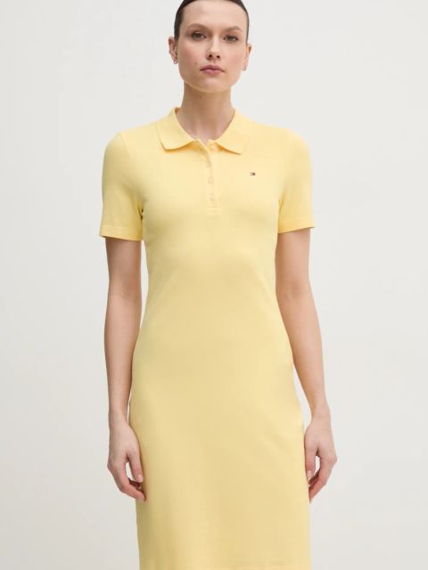 Tommy Hilfiger sukienka kolor żółty mini dopasowana WW0WW43228
