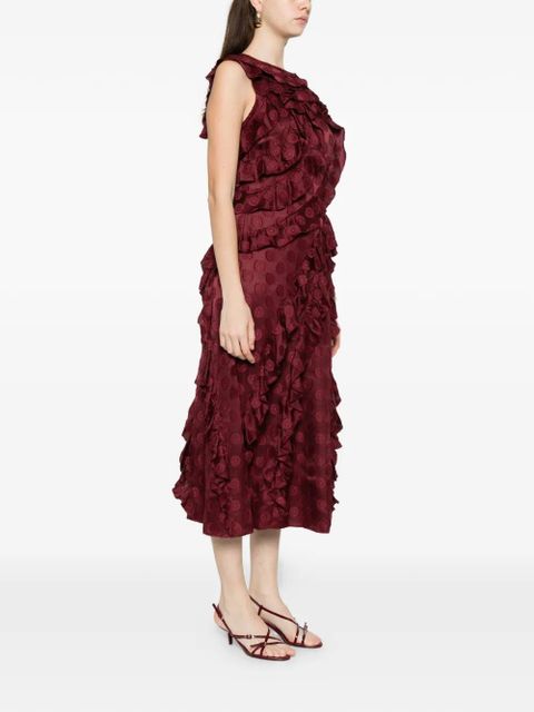 Ulla Johnson Kavita Cascading ruffled midi dress - Red