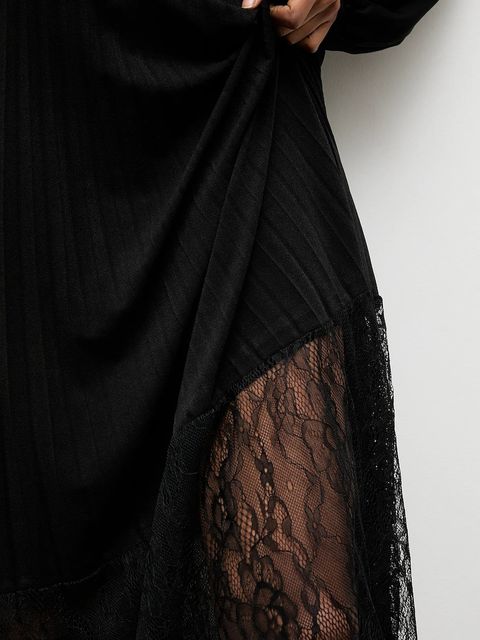 Answear.LAB spódnica kolor czarny midi rozkloszowana