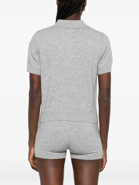 SANDRO argyle-pattern polo top - Grey