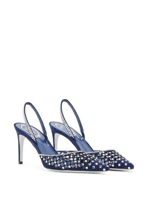 René Caovilla Carrie suede slingback pumps - Blue - zdjęcie produktu nr 2