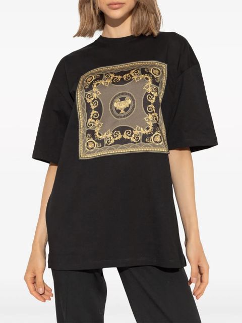 Versace Barocco-print cotton T-shirt - Black
