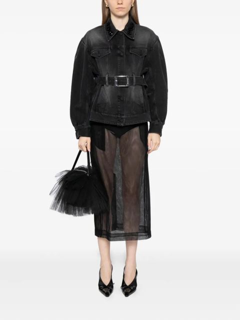 Simone Rocha embellished sculpted denim jacket - Black - zdjęcie produktu nr 2