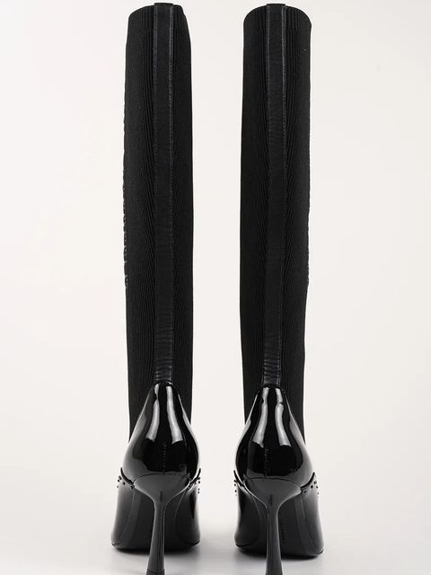 Karl Lagerfeld kozaki PANDARA damskie kolor czarny na szpilce lekko ocieplone KL31373