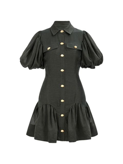 Aje Colide button blouson sleeve mini dress - Black - zdjęcie produktu nr 1