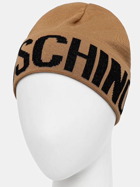 Moschino czapka z wełną kolor brązowy M3349 65457