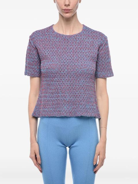 Jil Sander open-knit short-sleeve top - Blue - zdjęcie produktu nr 1