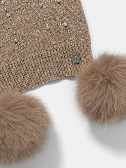 Joseph Ribkoff szalik damski kolor beżowy z aplikacją 253970 - zdjęcie produktu nr 2