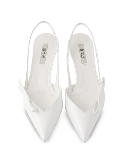 Prada leather slingback pumps - White