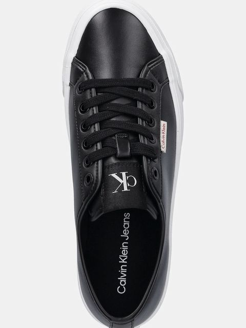 Calvin Klein Jeans sneakersy VULC FLATFORM LTH damskie kolor czarny YW0YW01886