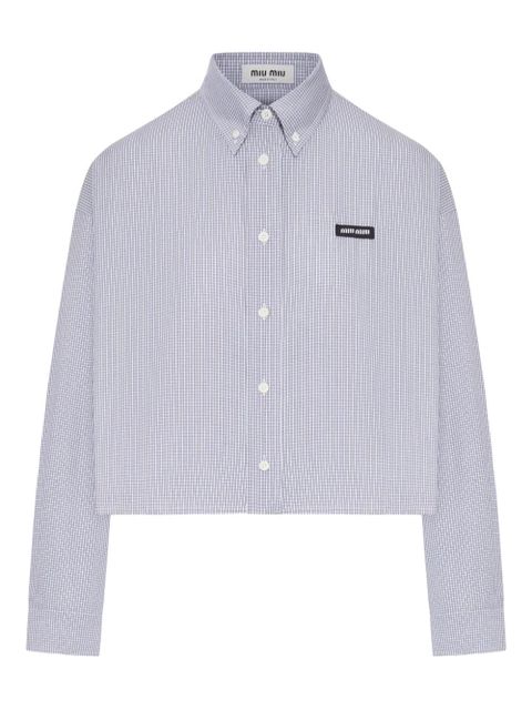 Miu Miu logo check shirt - Blue
