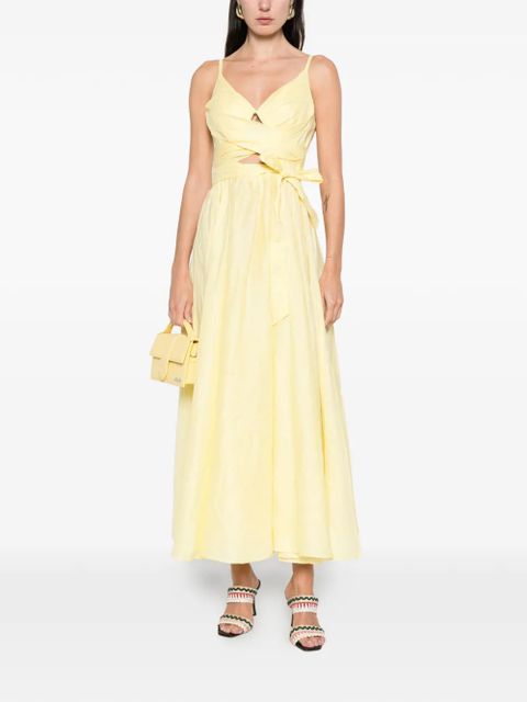 ZIMMERMANN tie-waist midi dress - Yellow - zdjęcie produktu nr 2