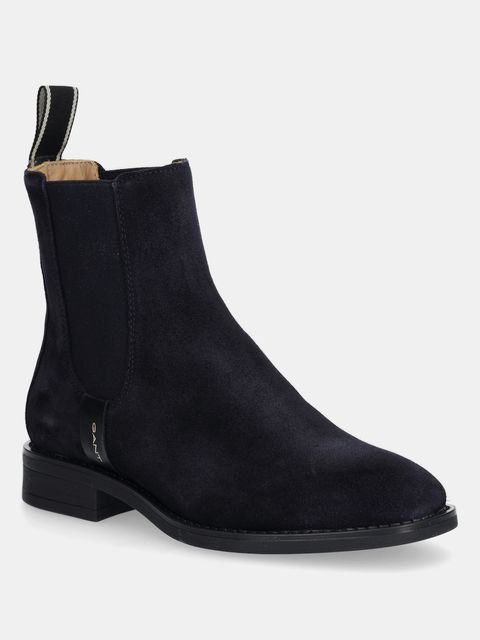 Gant sztyblety zamszowe Fayy damskie kolor granatowy na płaskim obcasie 31553127 - zdjęcie produktu nr 1