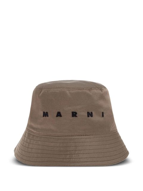 Marni logo-embroidered bucket hat - Brown - zdjęcie produktu nr 1