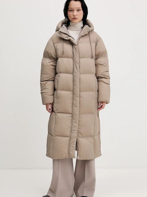 HUGO kurtka puchowa kolor beżowy zimowa oversize 50546355 - zdjęcie produktu nr 1