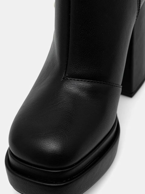 Buffalo botki May Biker Btn damskie kolor czarny na słupku 1220075-BLK