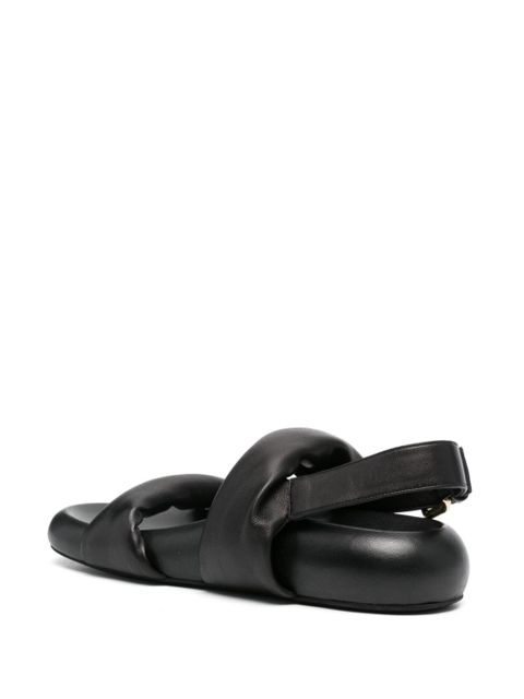 Marni logo-print leather sandals - Black