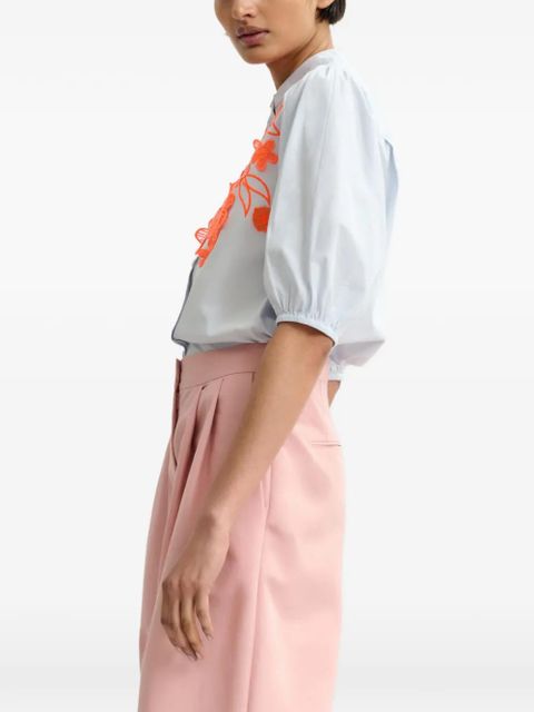 Essentiel Antwerp Jorja floral-embroidered shirt - Blue