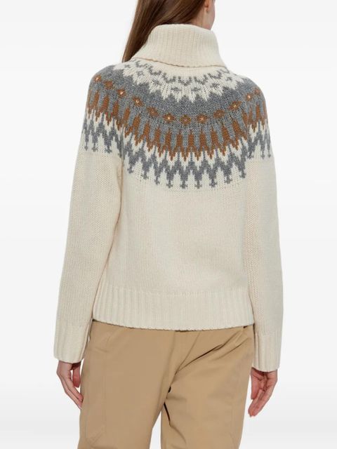 BOGNER Ingrid patterned turtleneck sweater - Neutrals