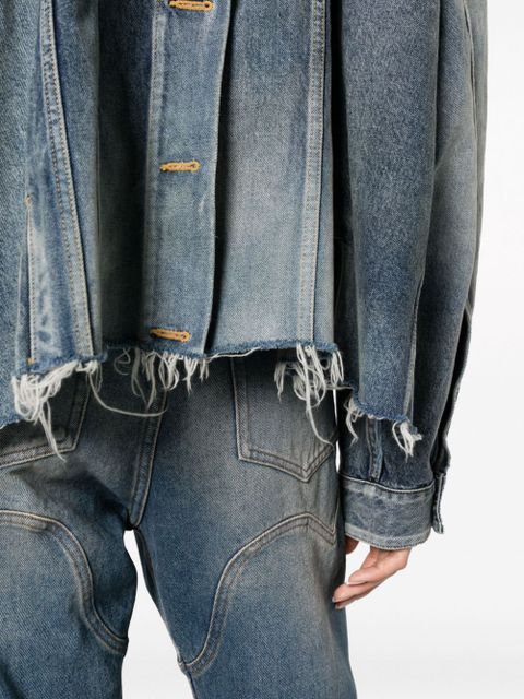 Balenciaga deconstructed panelled denim jacket - Blue