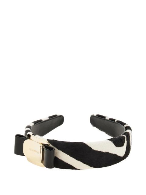Ferragamo Vara Bow zebra-print headband - Black