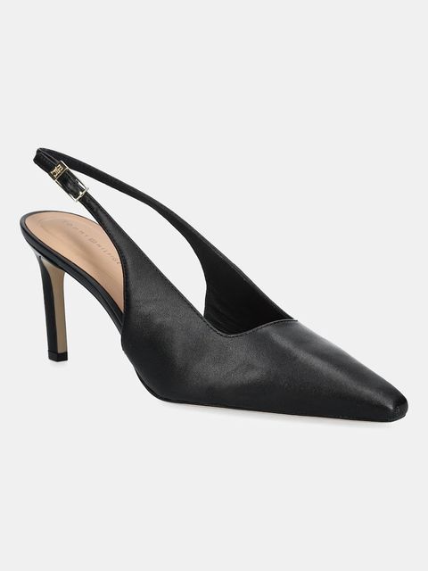 Tommy Hilfiger szpilki skórzane SQUARED TOE HIGH HEEL SLINGBACK - zdjęcie produktu nr 2
