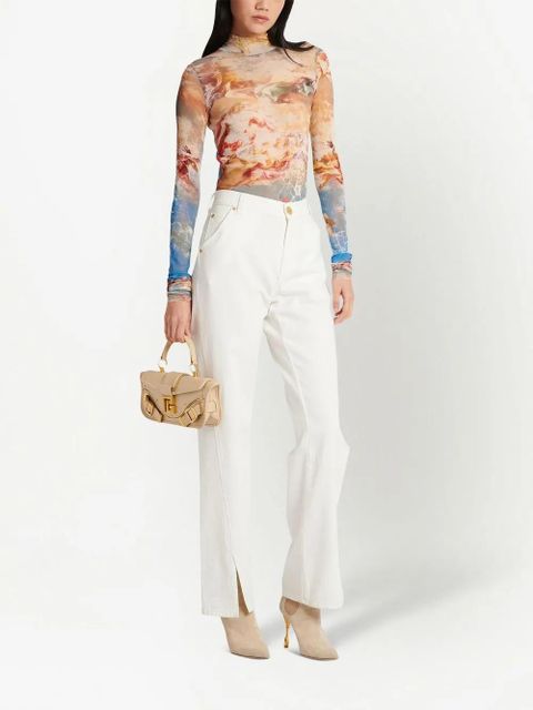 Balmain Blaze leather tote bag - Neutrals