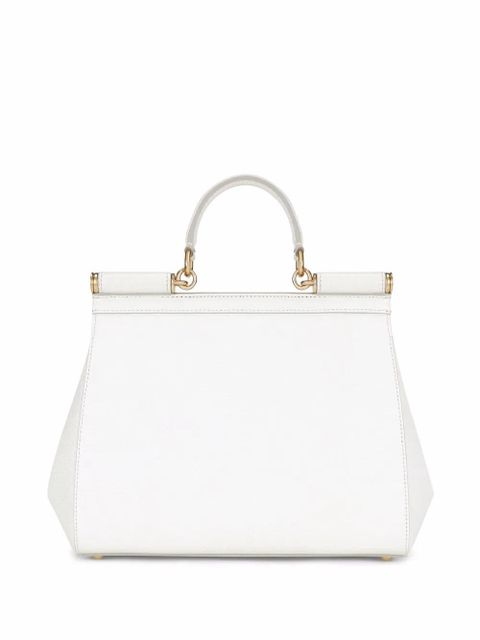 Dolce & Gabbana large Sicily iguana-print top-handle bag - White