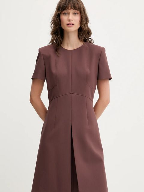 HUGO sukienka kolor brązowy mini prosta 50542643 - zdjęcie produktu nr 1