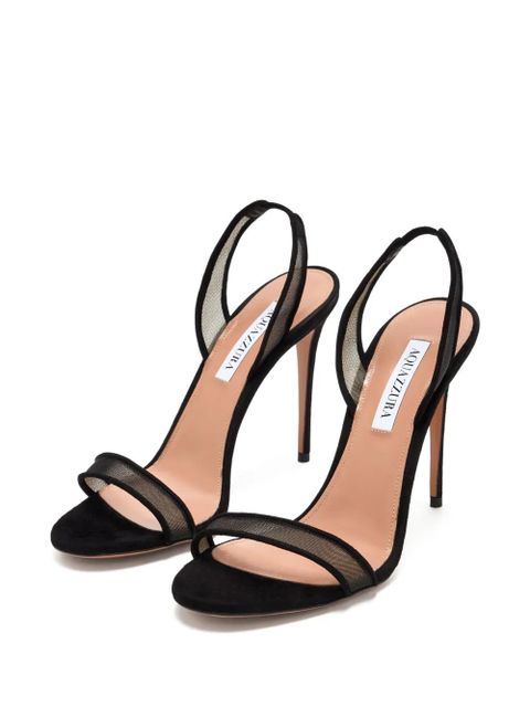 Aquazzura 105mm So Nude slingback mesh sandals - Black - zdjęcie produktu nr 2