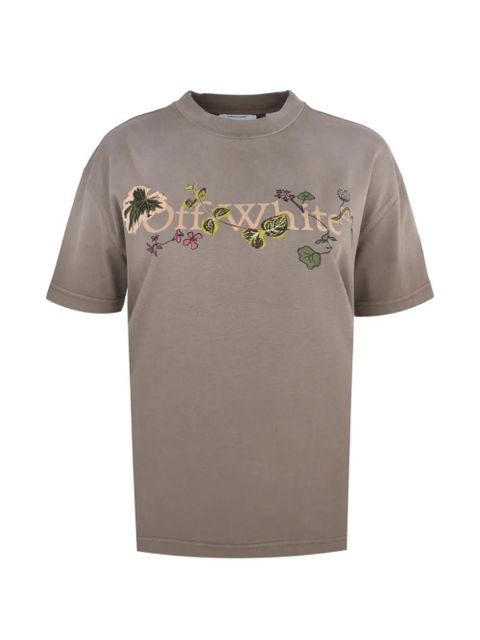 Off-White floral-print logo T-shirt - Neutrals - zdjęcie produktu nr 1