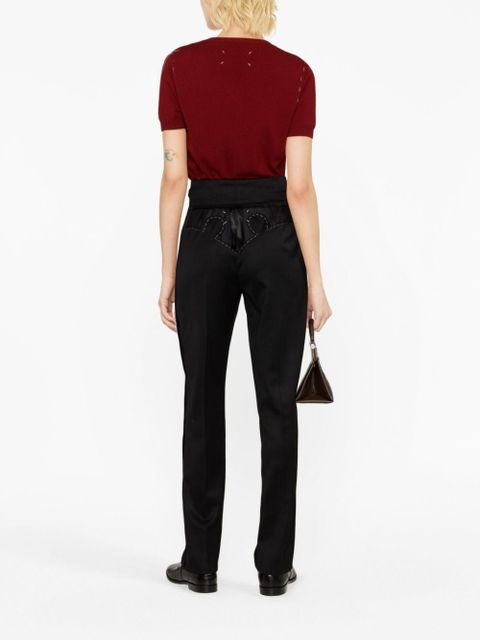 Maison Margiela four-stitch tapered wool trousers - Black
