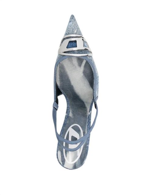 Diesel D-Venus 80mm denim slingback pumps - Blue
