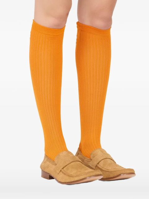 MM6 Maison Margiela ribbed logo socks - Orange