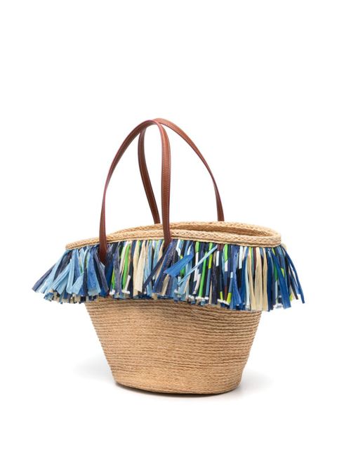 PUCCI Puccing fringed beach bag - Neutrals