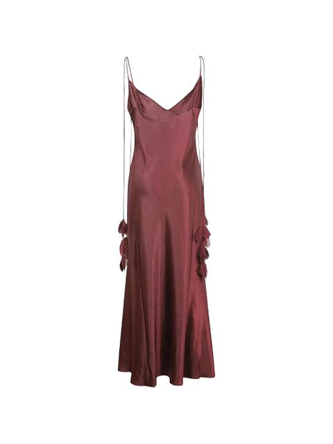 Self-Portrait twisted floral-detail midi dress - Red - zdjęcie produktu nr 2
