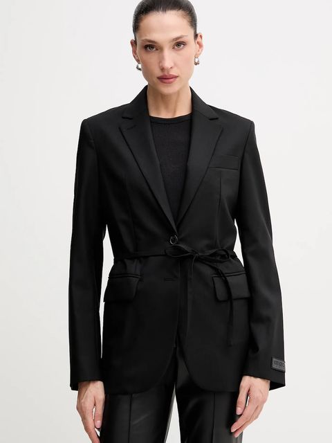 Kenzo marynarka wełniana kolor czarny jednorzędowa FF52VE2619RA.99 - zdjęcie produktu nr 1