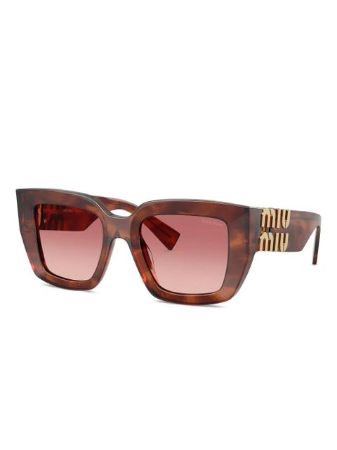 Miu Miu Eyewear geometric-frame sunglasses - Brown - zdjęcie produktu nr 2