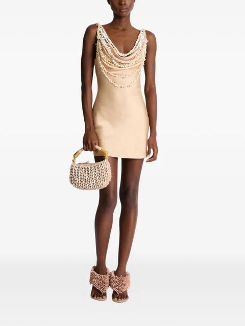 Balmain shell-embellished mini dress - Neutrals - zdjęcie produktu nr 2
