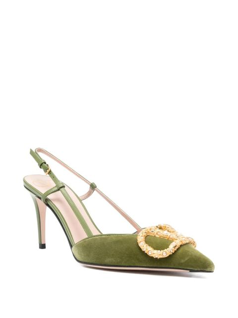 Valentino Garavani 80mm V-logo embellishment pumps - Green - zdjęcie produktu nr 2
