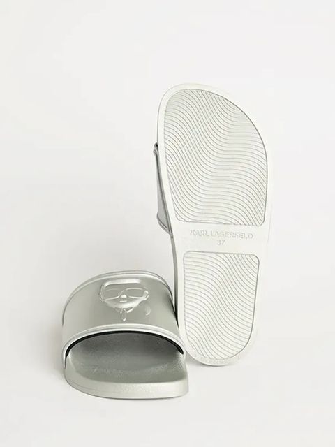 Karl Lagerfeld klapki KONDO 2.0 damskie kolor srebrny KL80919M