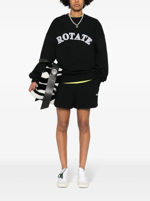 ROTATE BIRGER CHRISTENSEN logo-embroidered track shorts - Black - zdjęcie produktu nr 2