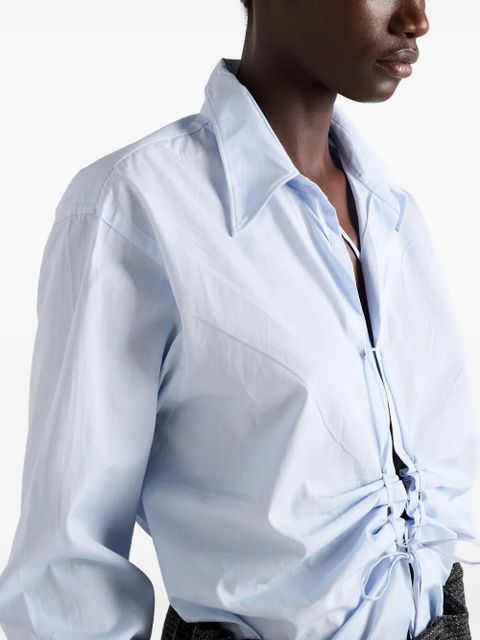 Prada lace-up shirt - Blue - zdjęcie produktu nr 2